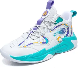 Men's High-Top Basketball Shoe Outdoor Athletic Running Sneakers Outdoor Trainers Non-Slip Lightweight Cushioning Workout Sport Shoes