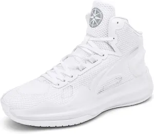 Men's High Top Basketball Shoes, Indoor or Court Outdoor Teenage Basketball Sneakers Anti-Slip Breathable Women's Tennis Running Trainers Fashion Sports Men and Women's Shoes