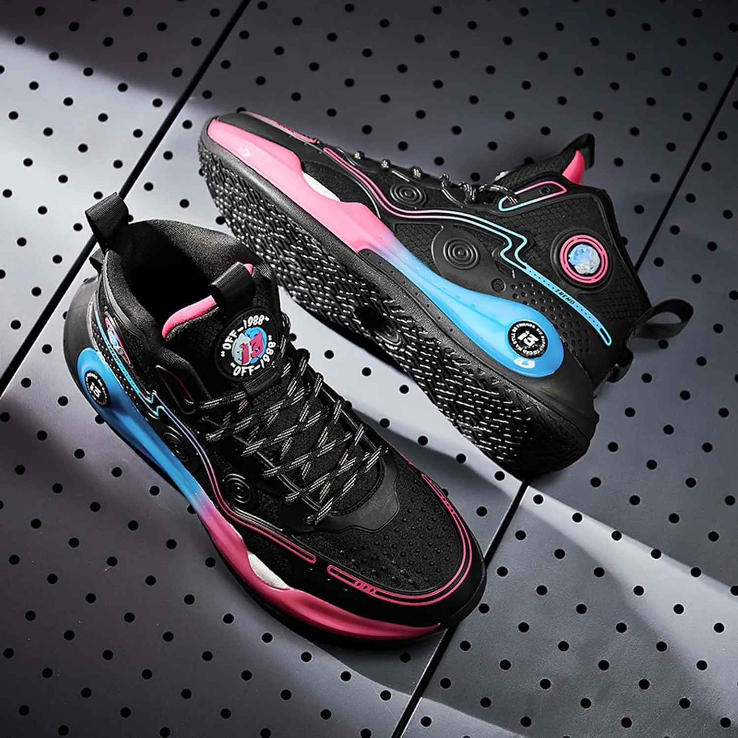 Men's High Top Basketball Shoes Men's Fashion Sports Running Shoes Indoor and Outdoor Training Anti-Slip Tennis Fitness Shoes Lightweight Casual Sports Walking Shoes