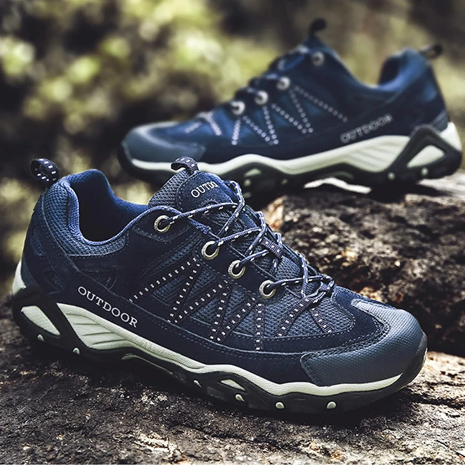 Mens Hiking Shoes Outdoor Walking Travel Sneakers Anti-Slip Low Top Soft Bottom Trail Running Trainers