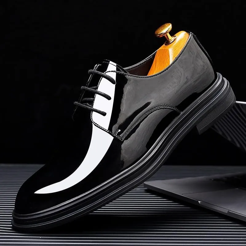 Men's Lace-Up Derby Shoes Soft Leather Business Casual Shoes for Office Work & Semi-Formal Meetings