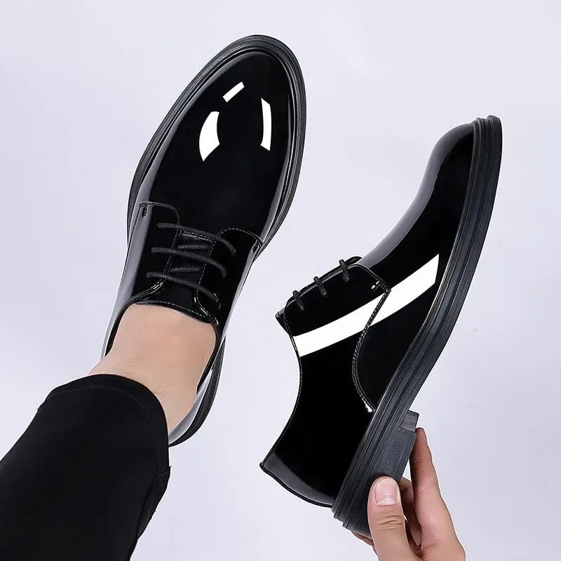 Men's Lace-Up Derby Shoes Soft Leather Business Casual Shoes for Office Work & Semi-Formal Meetings
