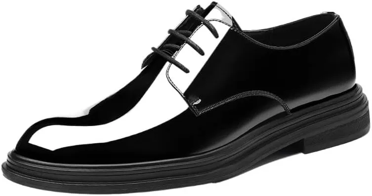 Men's Lace-Up Derby Shoes Soft Leather Business Casual Shoes for Office Work & Semi-Formal Meetings