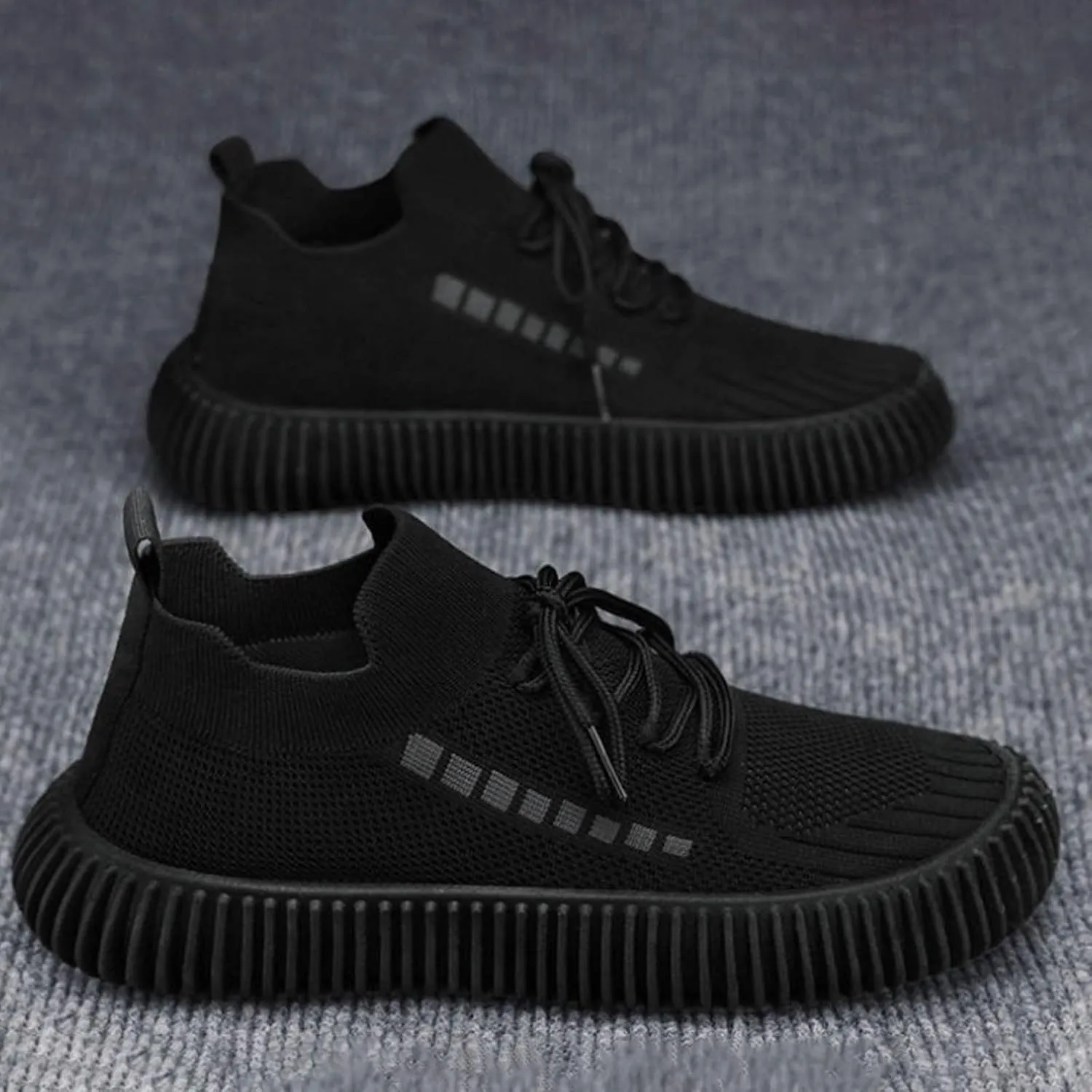 Men's Lace Up Memory Foam Sneakers Breathable Casual Comfortable Walking Sneaker Arch Support Plantar Fasciitis