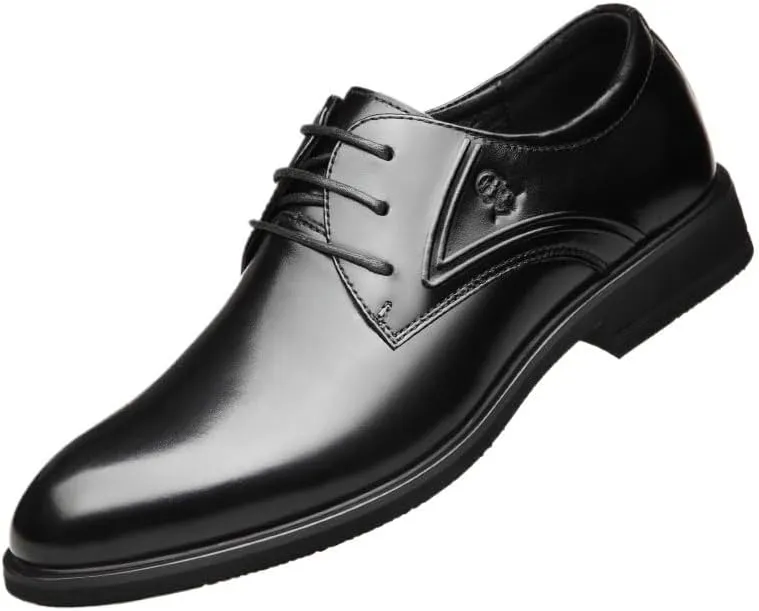 Men's Lace-Up Oxfords Shoes - Genuine Leather Casual Dress Shoes for Business Wedding