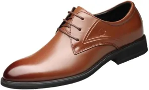 Men's Lace-Up Oxfords Shoes - Genuine Leather Casual Dress Shoes for Business Wedding