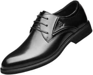 Men's Lace-Up Oxfords Shoes - Genuine Leather Casual Dress Shoes for Business Wedding