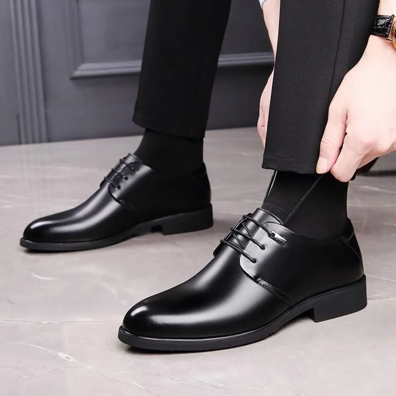Men's Leather Derby Shoes Versatile Lace-Up Design for Business Casual Fridays & Cocktail Party Attire