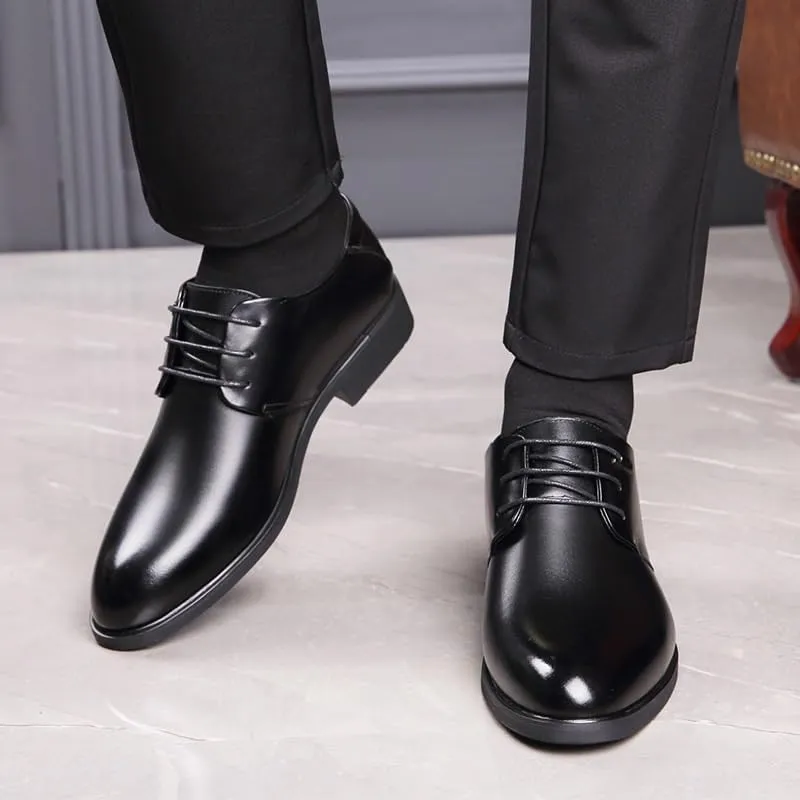 Men's Leather Derby Shoes Versatile Lace-Up Design for Business Casual Fridays & Cocktail Party Attire