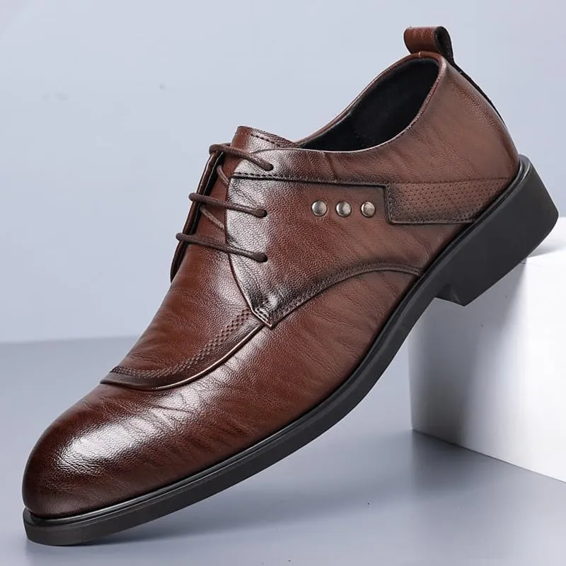Men's Leather Dress Shoes Oxford Style Round Toe Formal Shoes for Corporate Events & Evening Occasions