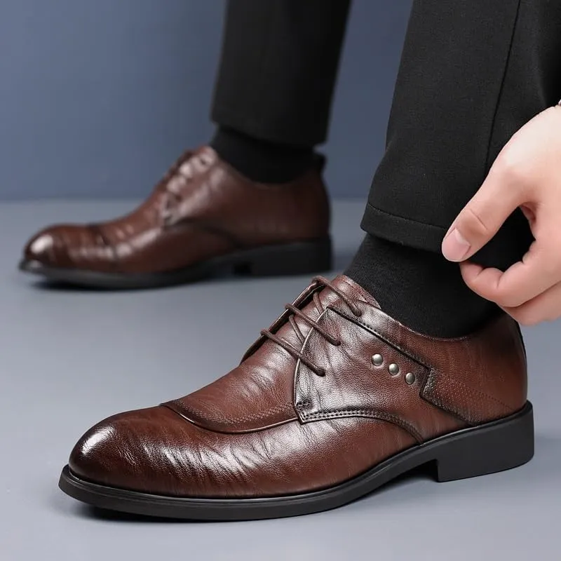 Men's Leather Dress Shoes Oxford Style Round Toe Formal Shoes for Corporate Events & Evening Occasions