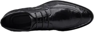 Men's Leather Oxford Shoes, Classic Black Business Dress Shoes for Men, Formal Office Breathable Hollow