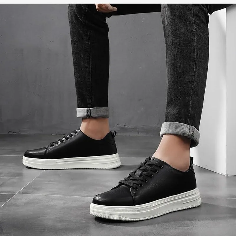 Men's Leather Oxfords Summer Lace Up Fashion Casual Classic Dress Shoes