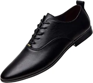 Men's Leather Wedding Dress Shoes Classic Comfortable Lace-Up Oxfords Shoes