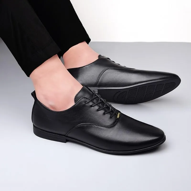 Men's Leather Wedding Dress Shoes Classic Comfortable Lace-Up Oxfords Shoes