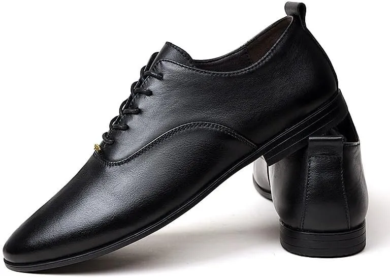 Men's Leather Wedding Dress Shoes Classic Comfortable Lace-Up Oxfords Shoes