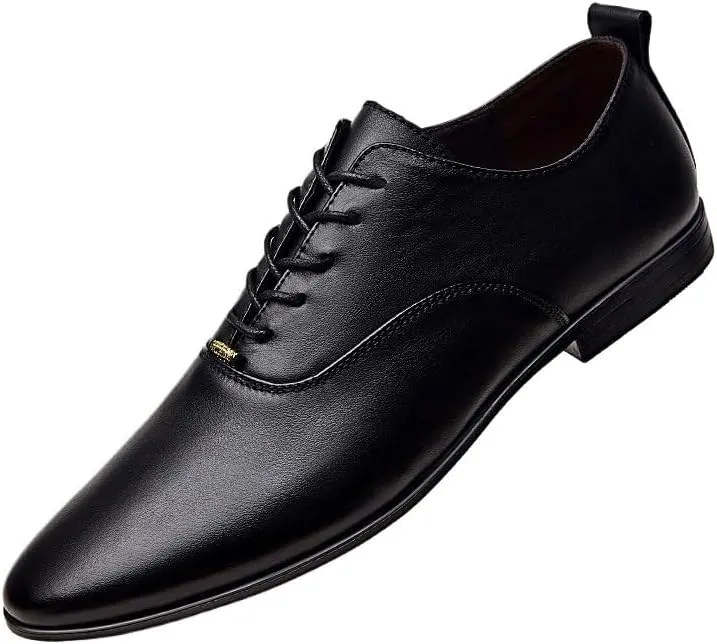 Men's Leather Wedding Dress Shoes Classic Comfortable Lace-Up Oxfords Shoes