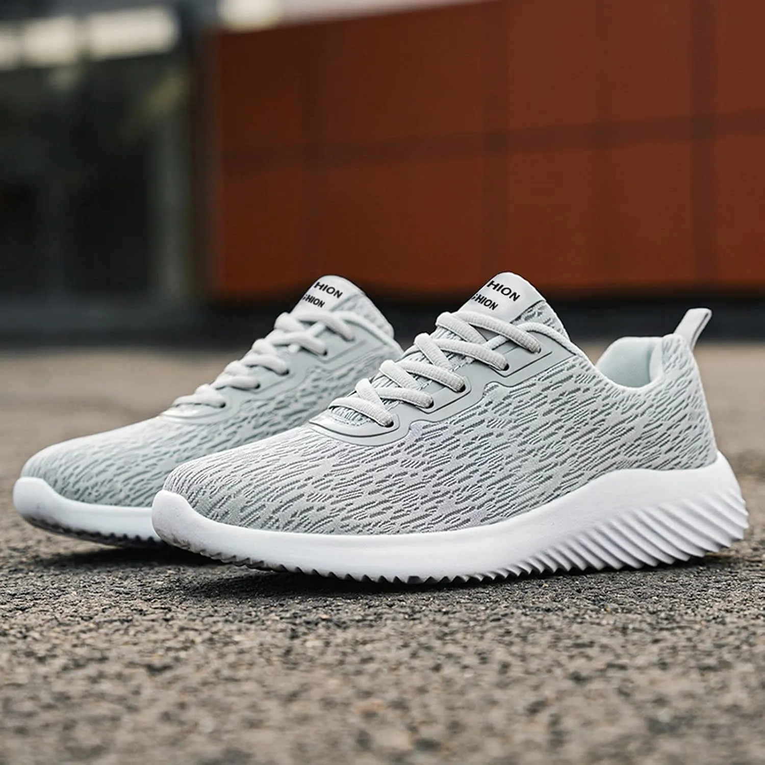 Men's Lightweight Cushion Sneakers Breathable Casual Comfortable Walking Sneaker Arch Support Plantar Fasciitis