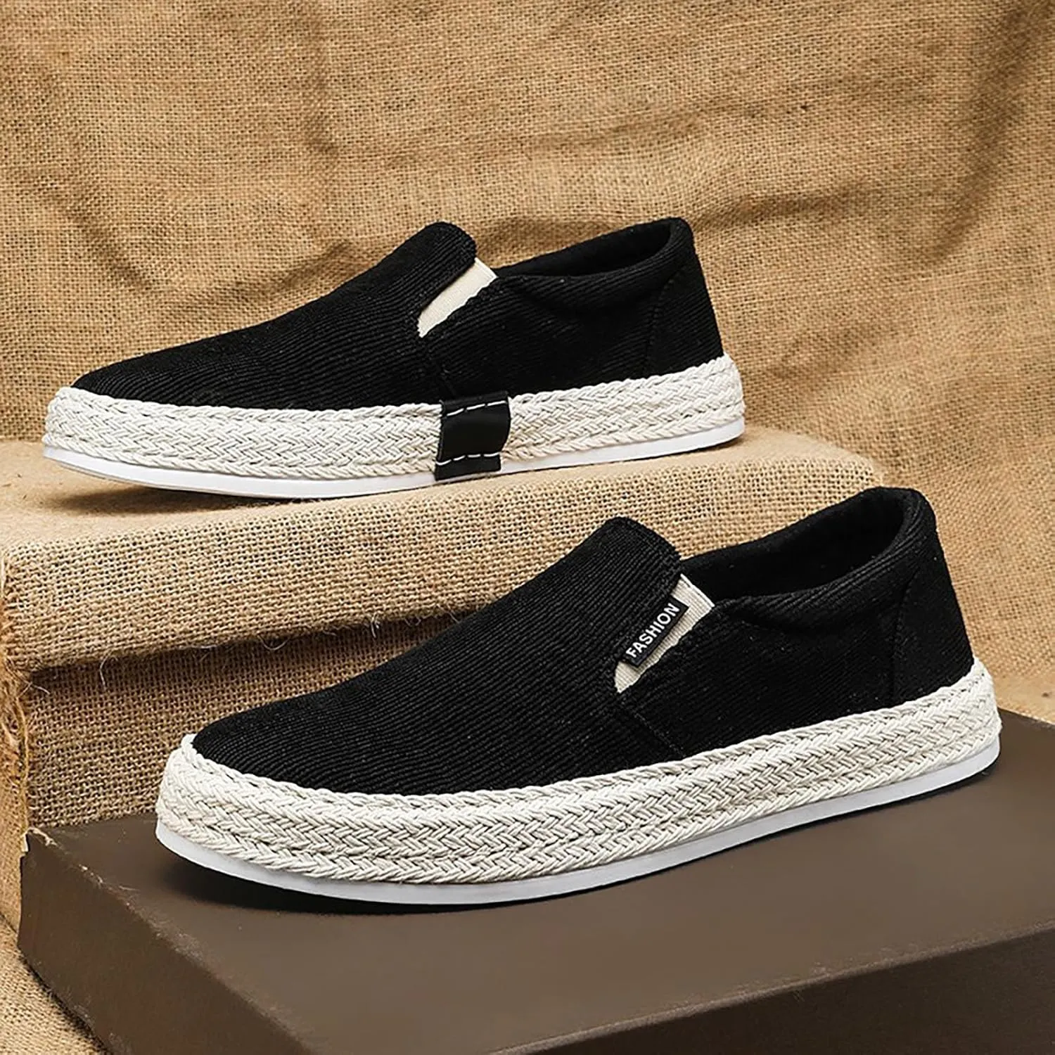 Men's Lightweight Cushion Sneakers Lightweight Breathable Slip on Running Shoe Lightweight Elderly Slip on Shoes