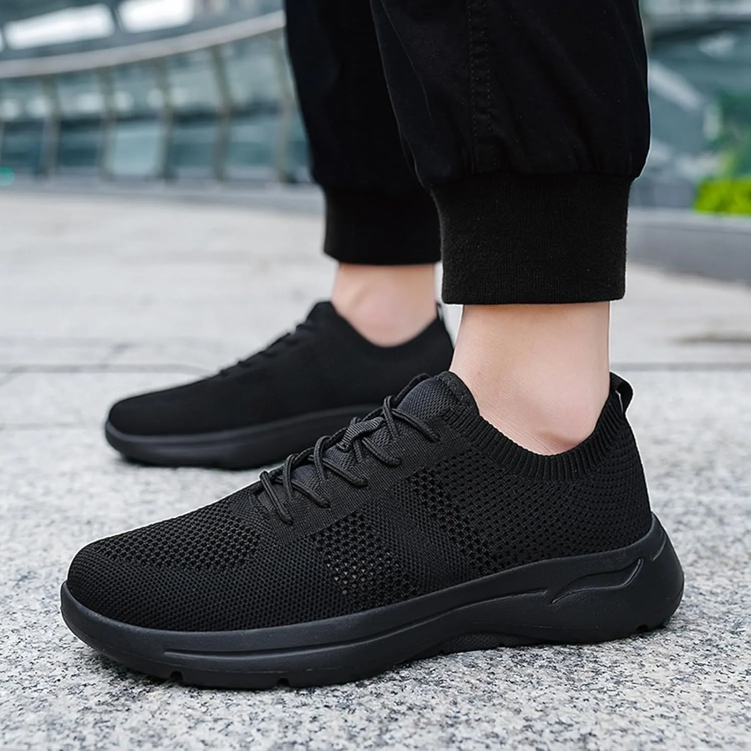Men's Lightweight Cushion Sneakers Lightweight Sport Gym Jogging Walking Sneaker Arch Support Plantar Fasciitis