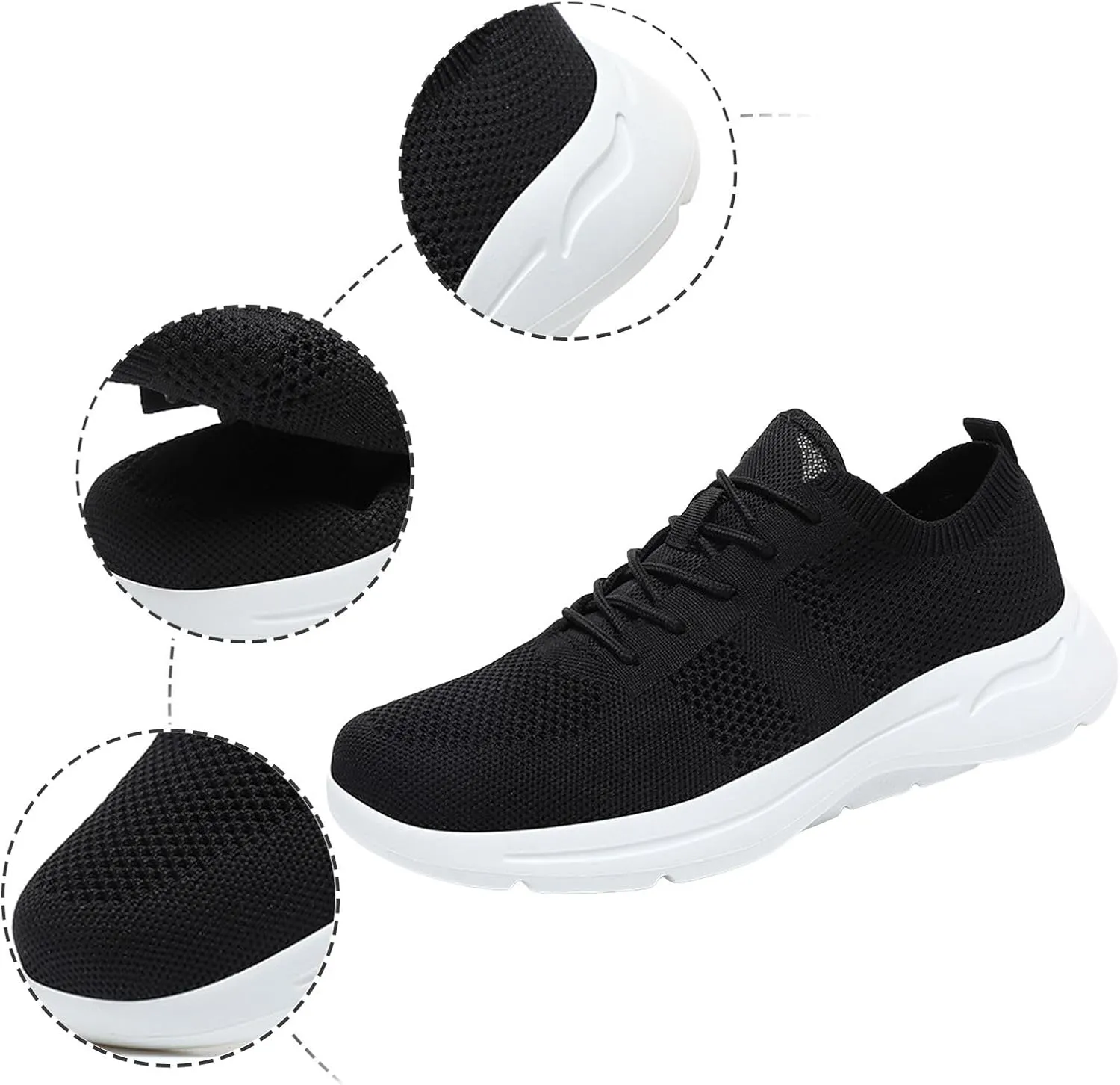 Men's Lightweight Cushion Sneakers Lightweight Sport Gym Jogging Walking Sneaker Arch Support Plantar Fasciitis