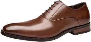 Men's Luxury Wingtip Oxford Dress Shoes Handcrafted Leather Business Formal Footwear with Shock Absorption