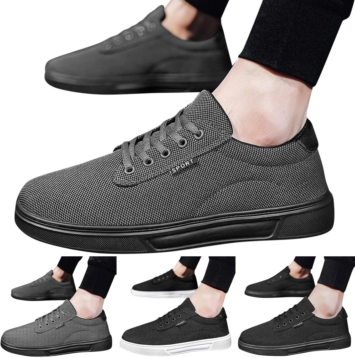 Men's Minimalist Barefoot Shoes Lightweight Breathable Slip On Running Shoe Men's Lightweight Cushion Sneakers