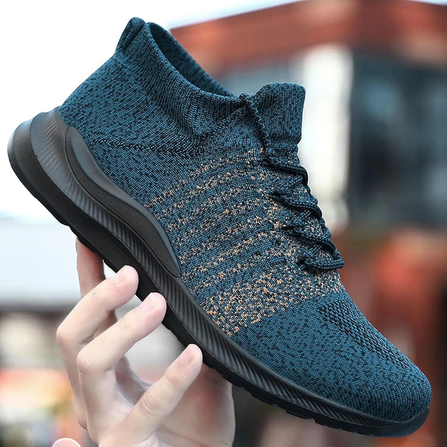 Men's Non Slip Tennis Sneakers Lightweight Breathable Slip on Running Shoe Fashion Lightweight Sneakers for Men