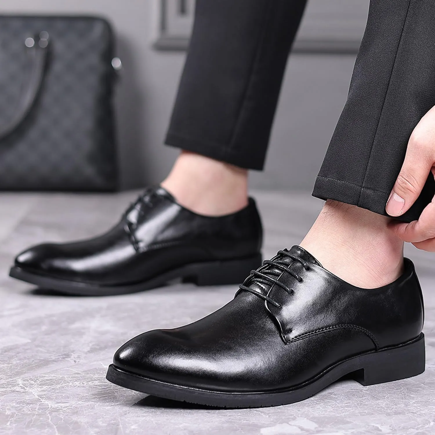 Men's Oxford Dress Shoes Formal Business Comfortable Lightweight Classic Lace Up Shoes for Men