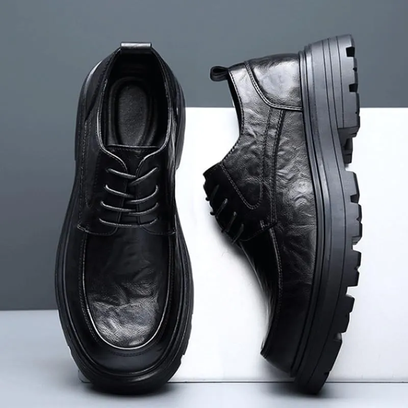 Men's Oxford Shoes Classic Leather Lace-Up Formal Dress Shoes for Business Office Wedding, Comfortable Round Toe Professional Attire, Timeless Menswear Essential