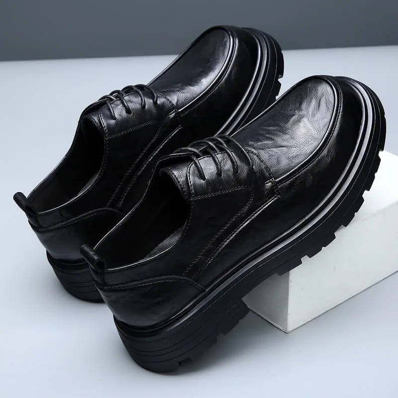 Men's Oxford Shoes Classic Leather Lace-Up Formal Dress Shoes for Business Office Wedding, Comfortable Round Toe Professional Attire, Timeless Menswear Essential