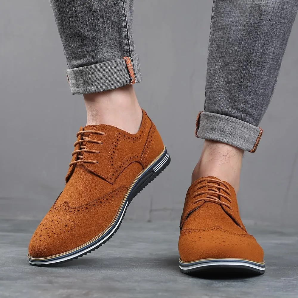 Men's Oxford Shoes Waxed Leather Lace-Up Dress Shoes, Rugged Elegance for Outdoor Ceremonies, Versatile Event-Ready Footwear