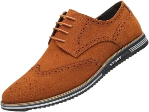 Men's Oxford Shoes Waxed Leather Lace-Up Dress Shoes, Rugged Elegance for Outdoor Ceremonies, Versatile Event-Ready Footwear