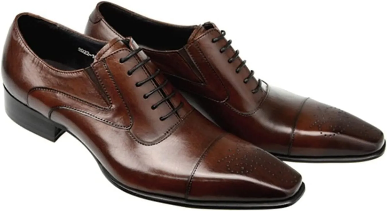 Mens Oxfords Dress Shoes Mens Formal Derby Brogue Shoes Business Square Toe Shoes Classic Wedding Shoes