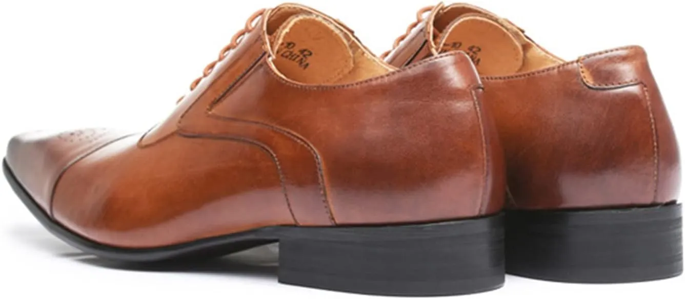 Mens Oxfords Dress Shoes Mens Formal Derby Brogue Shoes Business Square Toe Shoes Classic Wedding Shoes