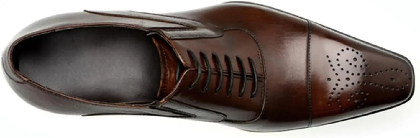 Mens Oxfords Dress Shoes Mens Formal Derby Brogue Shoes Business Square Toe Shoes Classic Wedding Shoes