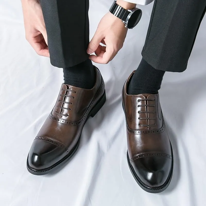 Mens Oxfords Shoes Dress Shoes Classic Wingtip Oxfords Classic Lace-up Slip On Loafer Leather Formal Business Casual Comfortable Dress Shoes