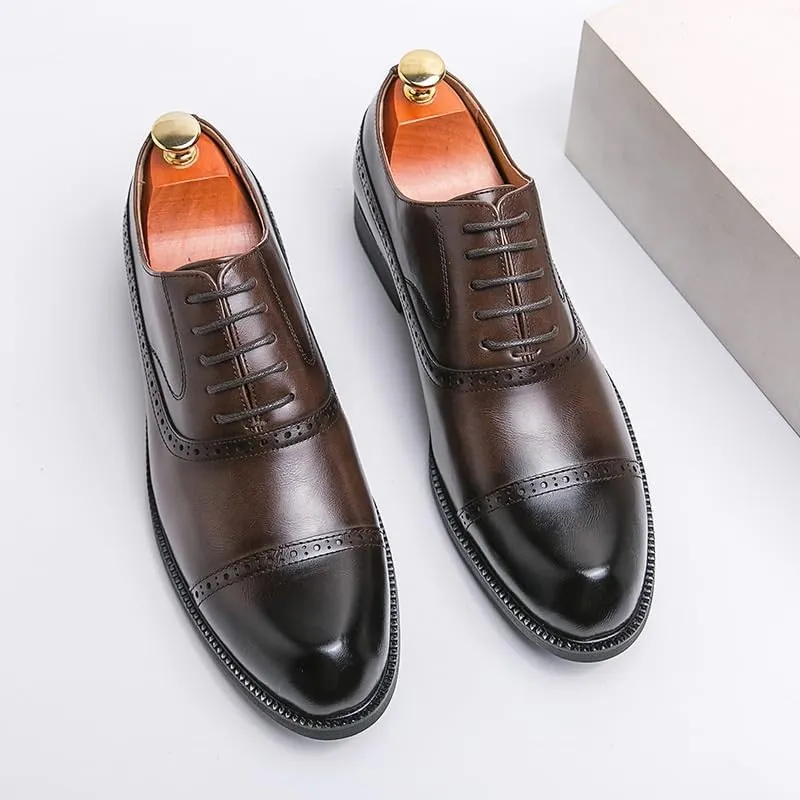 Mens Oxfords Shoes Dress Shoes Classic Wingtip Oxfords Classic Lace-up Slip On Loafer Leather Formal Business Casual Comfortable Dress Shoes