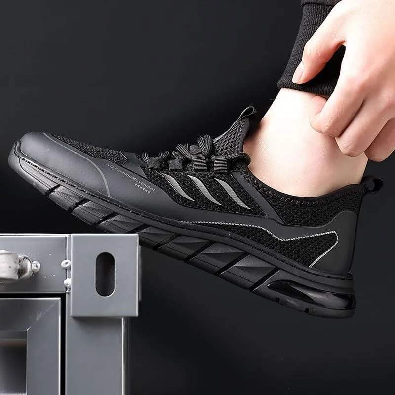 Men's Patent Leather Breathable Sneakers Shoes Comfortable Non-Slip Wedding Work Mesh Shoes