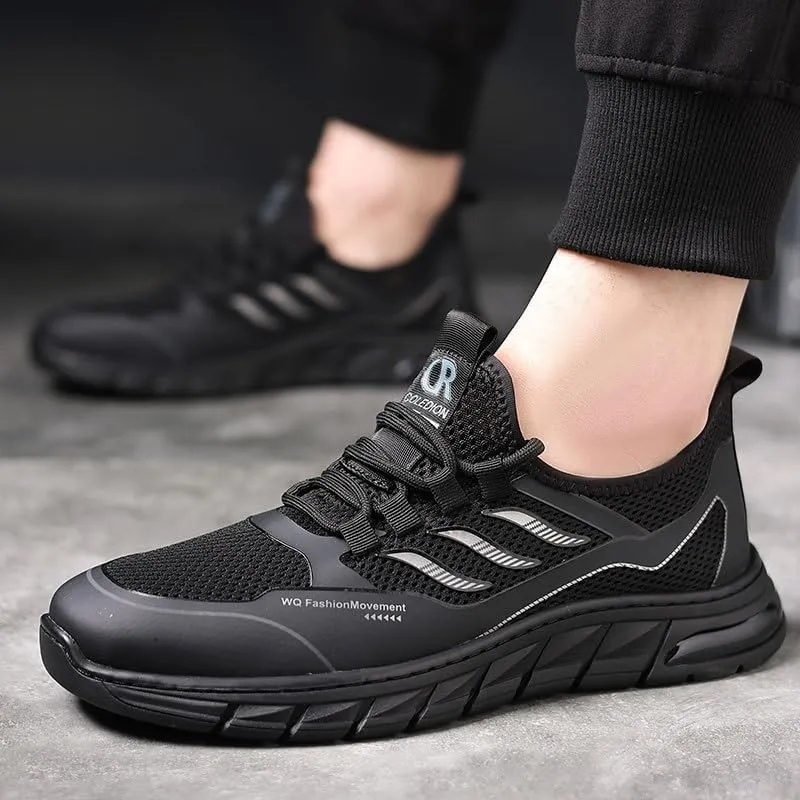 Men's Patent Leather Breathable Sneakers Shoes Comfortable Non-Slip Wedding Work Mesh Shoes