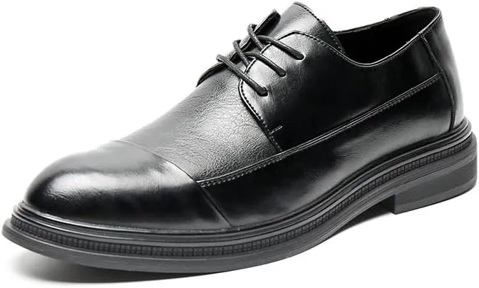 Men's Patent Leather Dress Shoes Classic Lace-up Casual Business Formal Oxford for Men
