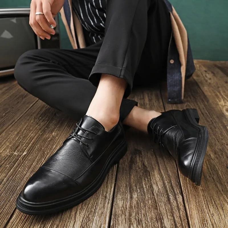 Men's Patent Leather Dress Shoes Classic Lace-up Casual Business Formal Oxford for Men
