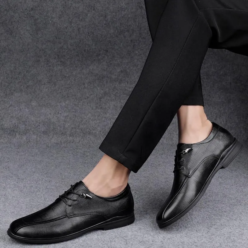 Men's Patent Leather Dress Shoes Fashion Pointed Toe Lace Up Business Tuxedo Oxfords Shoes