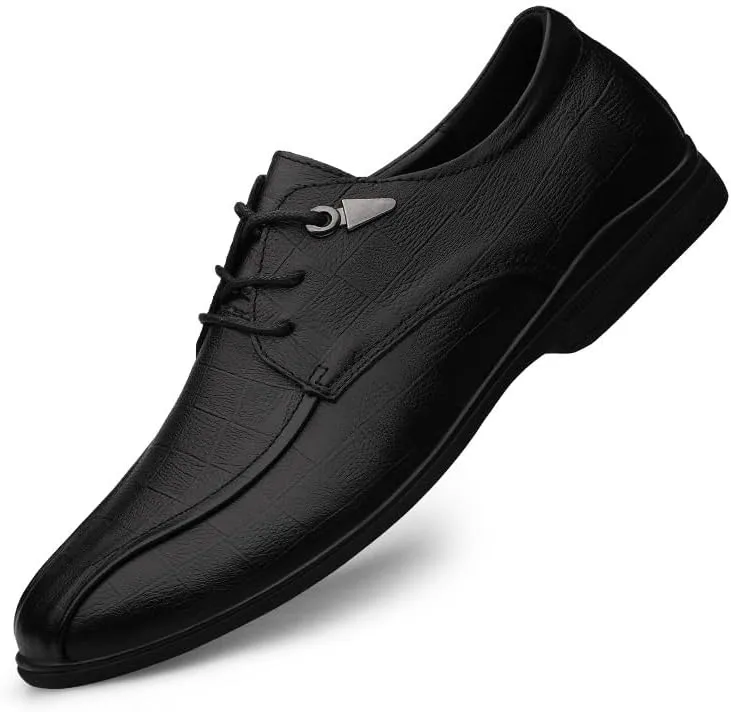 Men's Patent Leather Dress Shoes Fashion Pointed Toe Lace Up Business Tuxedo Oxfords Shoes