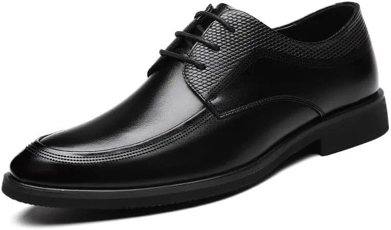 Men's Platform Wingtip Brogue Oxfords Shoes Genuine Leather Lace-Up Men Dress Shoes Comfortable Formal Casual Brogue Shoes