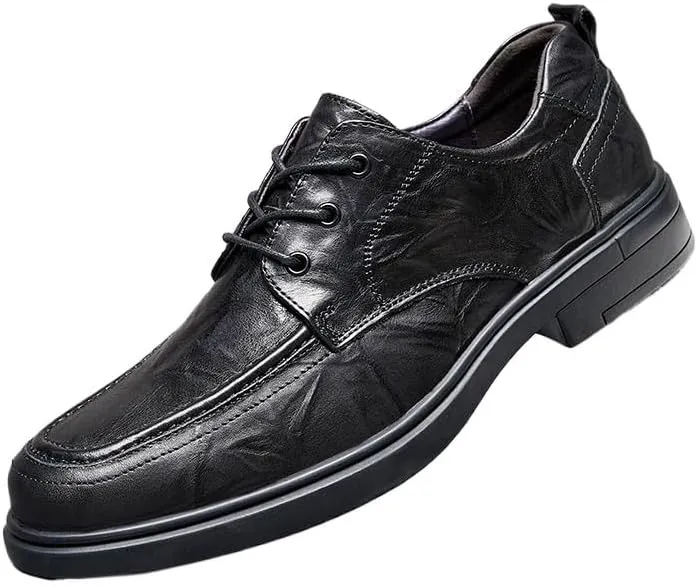 Men's Professional Grade Oxford Dress Shoes Water-Resistant Leather Business Formal Footwear with Cushioning