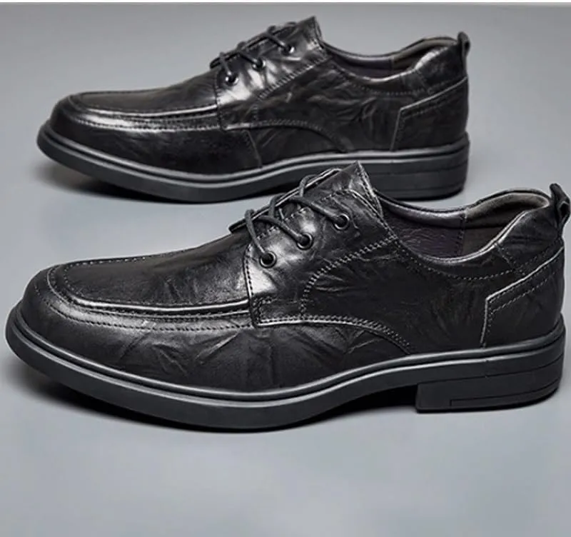Men's Professional Grade Oxford Dress Shoes Water-Resistant Leather Business Formal Footwear with Cushioning