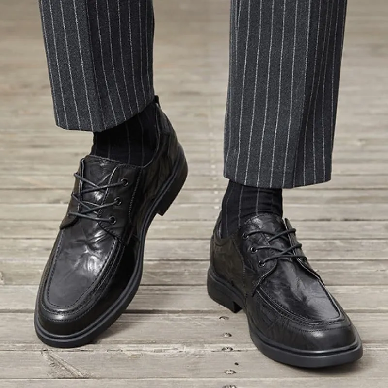 Men's Professional Grade Oxford Dress Shoes Water-Resistant Leather Business Formal Footwear with Cushioning