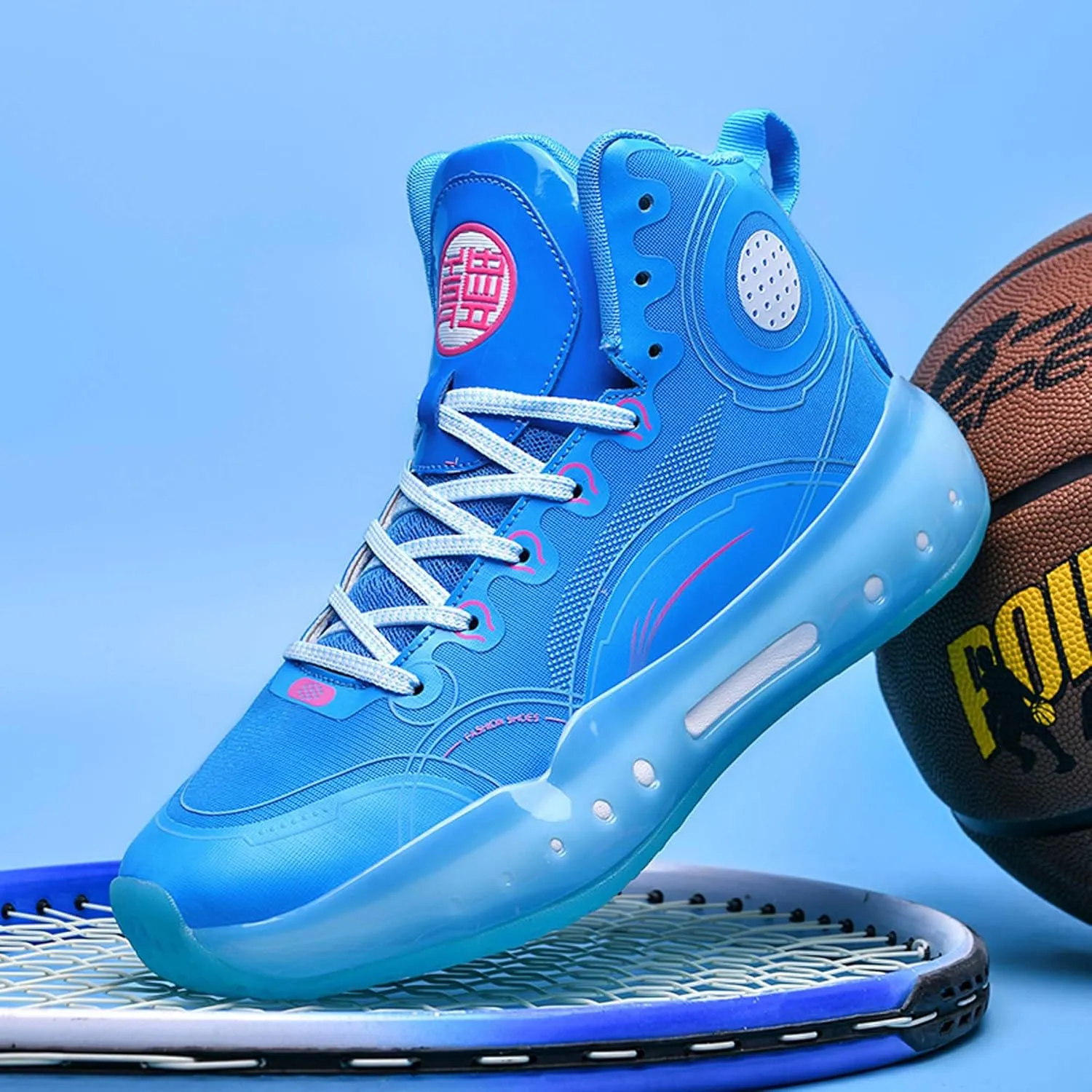 Men's Professional High Top Basketball Shoes Outdoor Anti-Slip Cushioning Teenage Sports Running Training Shoes Women's Fashion Sports Basketball Shoes Casual Walking Sports Men's/Women's Shoes