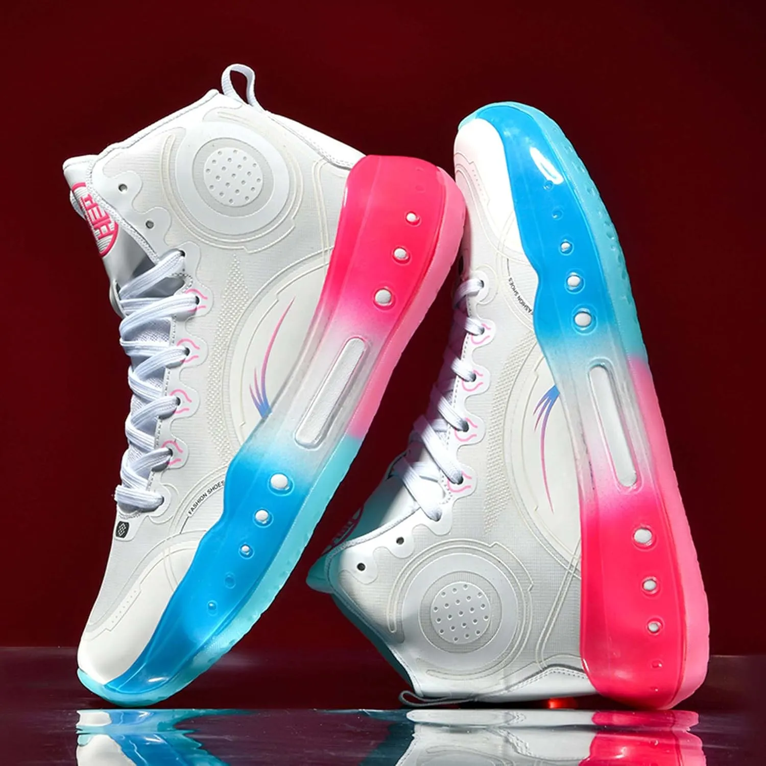 Men's Professional High Top Basketball Shoes Outdoor Anti-Slip Cushioning Teenage Sports Running Training Shoes Women's Fashion Sports Basketball Shoes Casual Walking Sports Men's/Women's Shoes